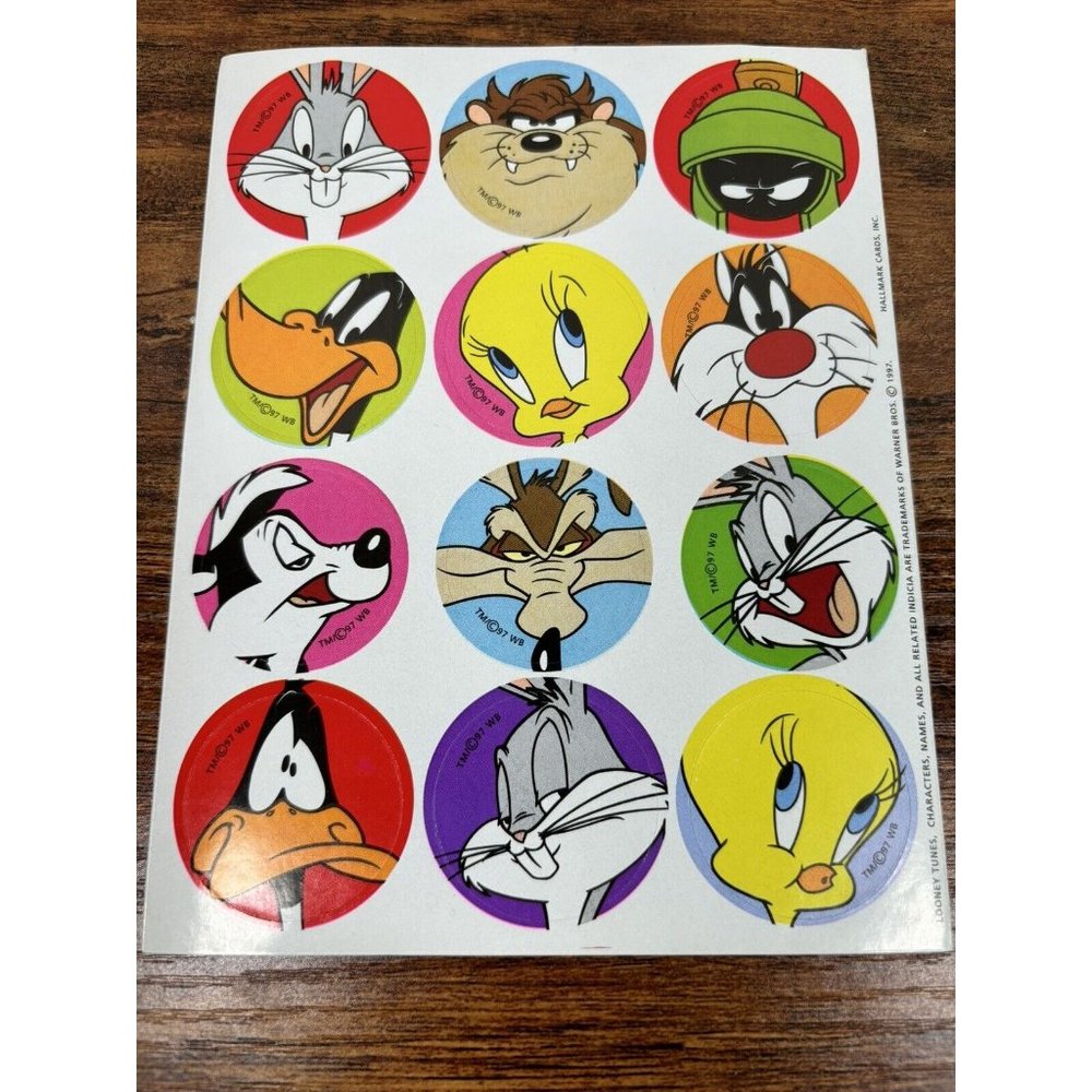 VTG 1999 Looney Tunes Hallmark Stickers 12 Total 90’s Vintage Warner Bros - Picture 1 of 4